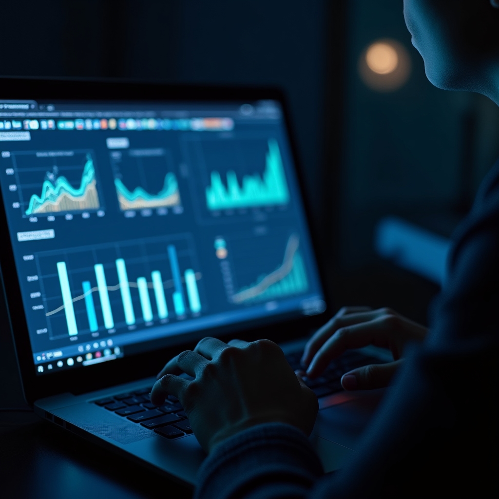 Vizualizare date complexe pe ecran de laptop